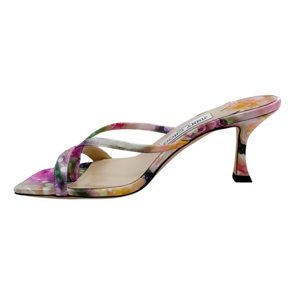 Jimmy Choo Multi Silk Maelie 70 Mule Sandals - Picture 3 of 9